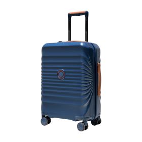 20" Carry on Luggage Lightweight Suitcase TSA Lock USB port Expandable Luggage Artificial leatherTop handle Spinner Wheels BLUE