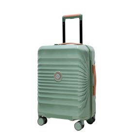 28" Carry on Luggage Lightweight Suitcase TSA Lock USB port Expandable Luggage Artificial leatherTop handle Spinner Wheels GREEN