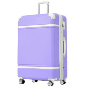 Hardshell Luggage with TSA lock , 28" Expandable Lightweight Suitcase with Spinner Wheels, Single Vintage Luggage,Purple