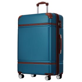 Hardshell Luggage with TSA lock , 28" Expandable Lightweight Suitcase with Spinner Wheels, Single Vintage Luggage,Blue