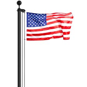 VEVOR 30FT Detachable Flagpole Kit Heavy Duty Aluminum Flag Pole American Black