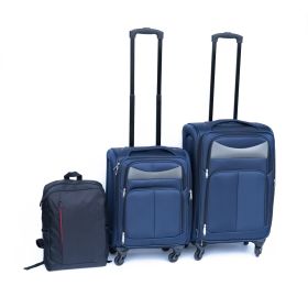 Luggage 2-piece backpack set blue