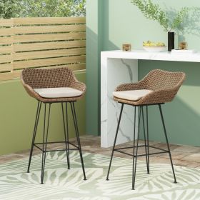 PE Rattan BAR STOOL (Option: Light Brown)