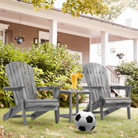 Two Piece Outdoor Solid Wood Folding Beach Chair, Frog Chair, Courtyard Folding Chair (Option: Gray)