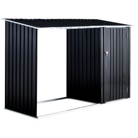 Outdoor Firewood Storage Shed With Rack And Log Holder Shelter (Option: Dark Gray)