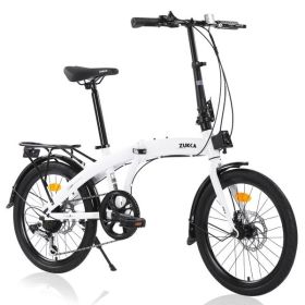 20" Folding Bike Steel Frame 7 Speed City Bike (Color: as picture)